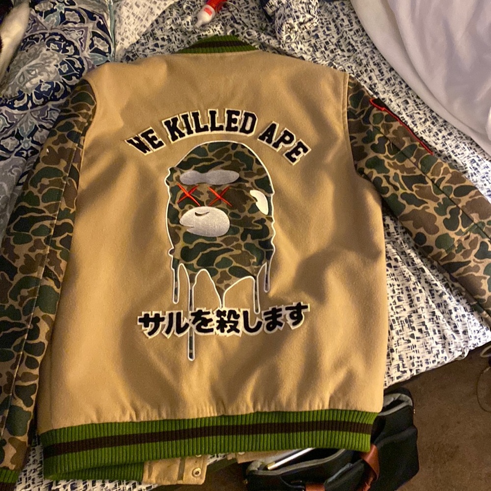 Hudson Bape Varsity Jacket Hudson NYC "We Killed Ape"Bape Varsity Jacket
